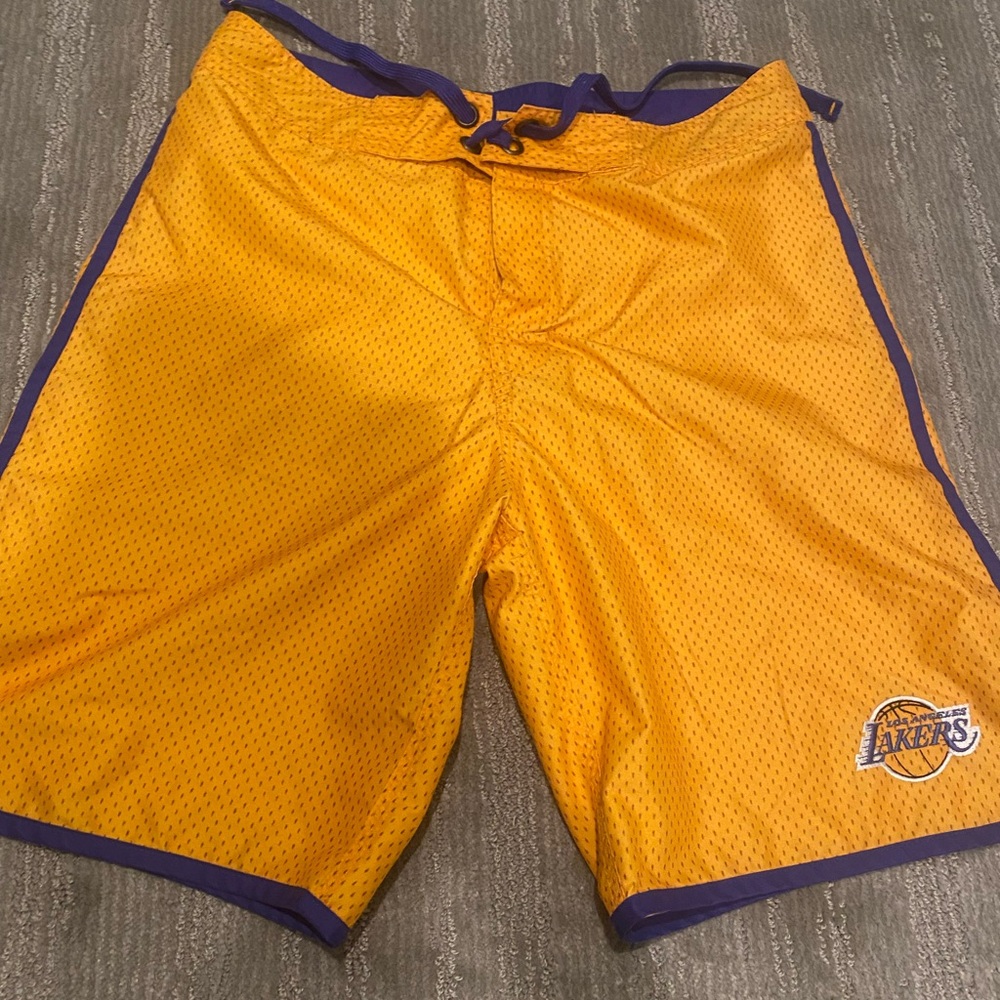 Lakers swim trunks